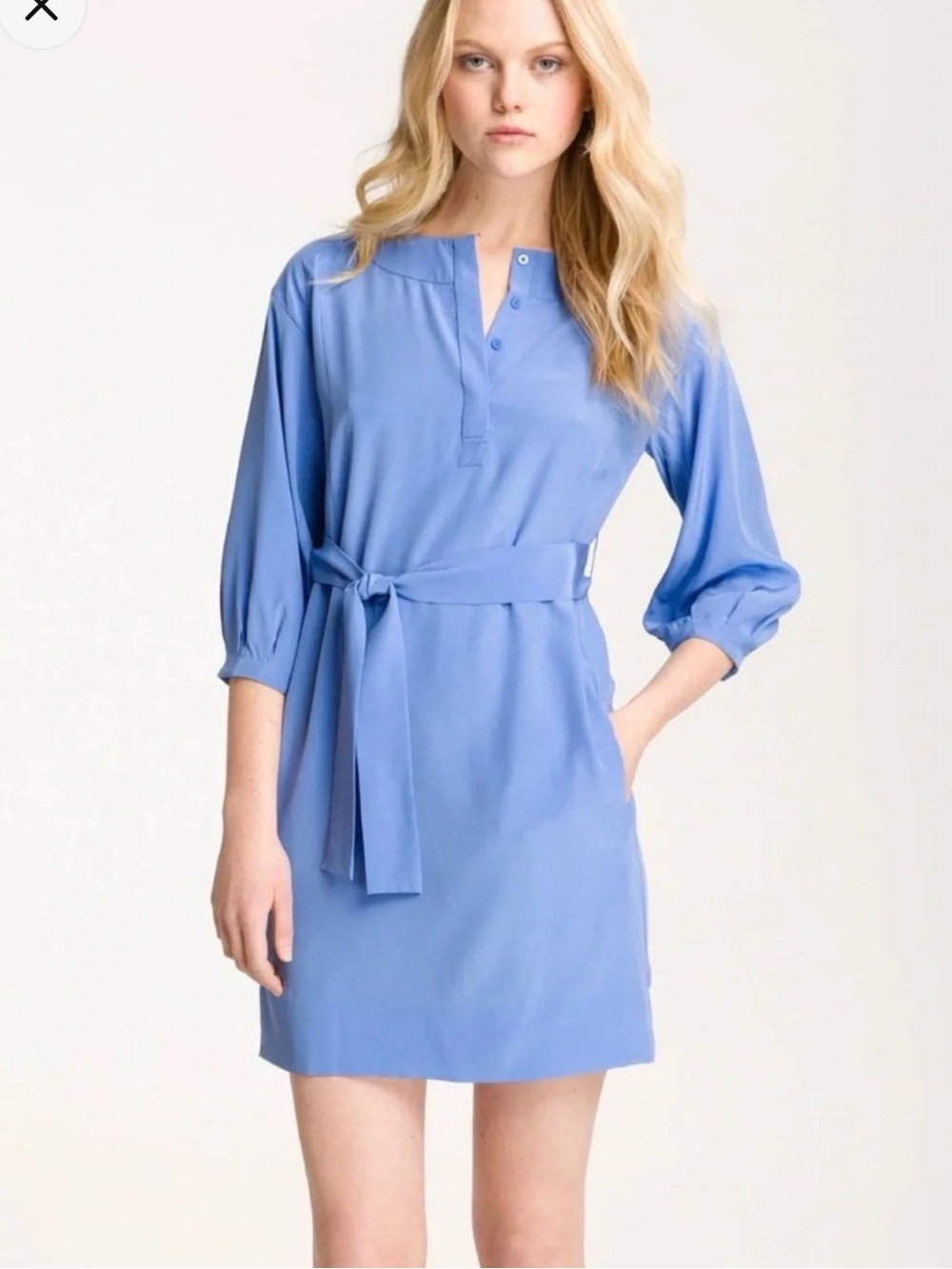 Diane von Furstenberg Blue Daisy Julieta Silk Dress N260-23